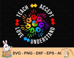 autism awareness svg, teach accept understand love svg, neurodivergent png, special ed gift, autism support svg