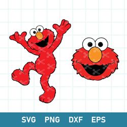 elmo svg, elmo face svg, sesame street svg, red monster svg, png dxf eps digital file