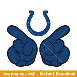 hand two indianapolis colts svg, indianapolis colts svg, nfl svg, png dxf eps digital file