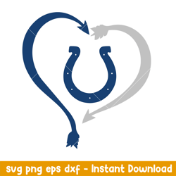 heart indianapolis colts svg, indianapolis colts svg, nfl svg, png dxf eps digital file