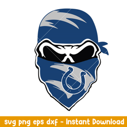 skull mask indianapolis colts svg, indianapolis colts svg, nfl svg, png dxf eps digital file