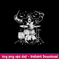 king kong playing drums svg, kinh kong svg, png dxf eps file
