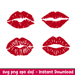 kiss lips bundle, kiss lips bundle svg, valentines day svg, valentine svg, love svg, png, dxf, eps file