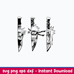 knives anime naruto characters svg, naruto svg, anime svg, png dxf eps file