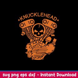 knucklehead motorcycle engine svg, skull motorcycle svg, png dxf eps file