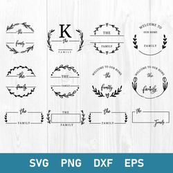 family last name svg, family name svg, monogram svg, png, dxf eps file