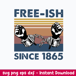 juneteenth free ish since 1865 svg, png dxf eps file