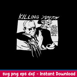 killing youth svg, freddy krueger and jason voorhees svg, horror characters svg, png dxf eps file