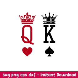 king queen, king queen svg, valentines day svg, couple matching svg, love svg, png, dxf, eps file