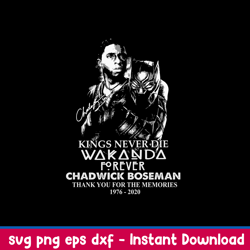 kings never die wakanda forever chadwick boseman svg, black panther svg, png dxf eps file