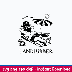 landlubber pirate svg, pirate svg, png dxf eps file