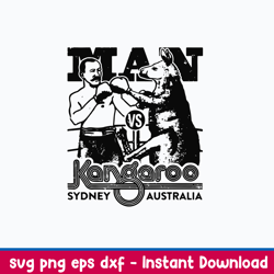 man kangaroo sydney australia svg, kangaroo boxing svg, png dxf eps file