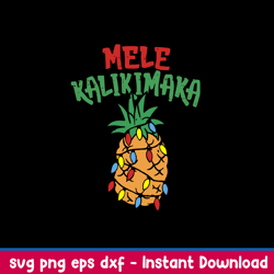 mele kalikimaka pineapple svg, png dxf eps file