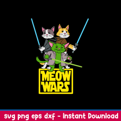 meow wars svg, cat svg, png dxf eps file