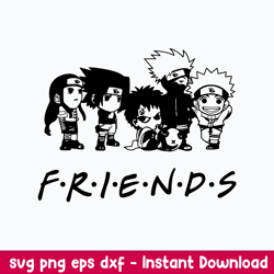 my hero academia friends svg, anime friends svg, anime svg, png dxf eps digital file