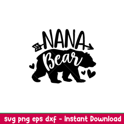 nana bear family, nana bear family svg, mom life svg, mothers day svg, family svg,png,dxf,eps file