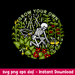 skeleton grow your own svg, png dxf eps digital file