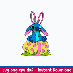 stitch egg svg, stitch cartoon svg, stitch clipart svg, png dxf eps file