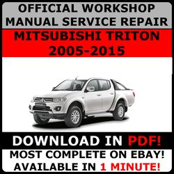 Mitsubishi Triton 2005-2015 Official Workshop Service Repair Manual - Comprehensive Maintenance Guide. PDF file.