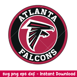 atlanta falcons circle logo svg, atlanta falcons svg, nfl svg, png dxf eps digital file