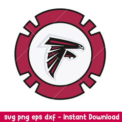 atlanta falcons pocker chip svg, atlanta falcons svg, nfl svg, png dxf eps digital file