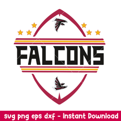 atlanta falcons team baseball svg, atlanta falcons svg, nfl svg, png dxf eps digital file