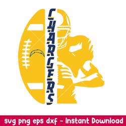 los angeles chargers player football svg, los angeles chargers svg, nfl svg, png dxf eps digital file