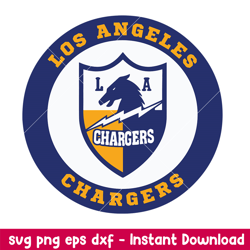 los angeles chargers team cirlce logo svg, los angeles chargers svg, nfl svg, png dxf eps digital file