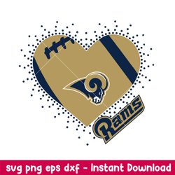 los angeles rams heart svg, los angeles rams svg, nfl svg, png dxf eps digital file