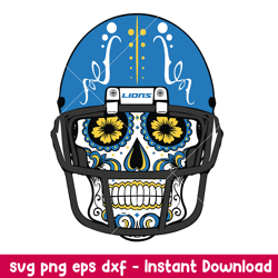 skull helmet patterns detroit lions svg, detroit lions svg, nfl svg, png dxf eps digital file