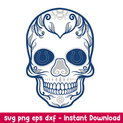 skull indianapolis colts svg, indianapolis colts svg, nfl svg, png dxf eps digital file