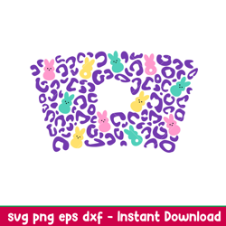 leopard easter full wrap, leopard easter full wrap svg, starbucks svg, coffee ring svg, cold cup svg, png, dxf, eps file