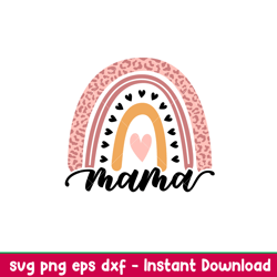 leopard rainbow mama, leopard rainbow mama svg, mom life svg, mothers day svg, best mama svg, png, dxf, eps file