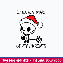 little nightmare of my parents svg, skellington christmas svg, png dxf eps file