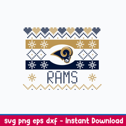 los angeles rams fair isle svg, la rams logo svg, sport svg, png dxf eps file