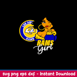 los angeles rams girl svg, la rams svg, nfl logo svg, png dxf eps file