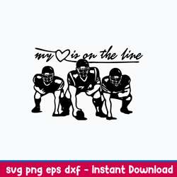my heart is on the line svg, baseball svg, png dxf eps file