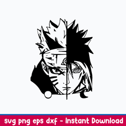 naruto sasuke svg, anime svg, png dxf eps file