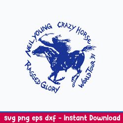 neil young crazy horse on tour svg, horse svg, music svg, png dxf eps file