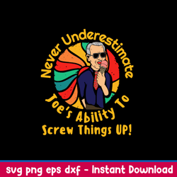 never underestimate joes ability to screw things up svg, png dxf eps file