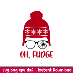 oh fudge, oh, fudge svg, merry christmas svg, winter hat svg,png,dxf,eps file