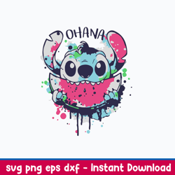 ohana water melone svg stitch svg, png dxf eps file