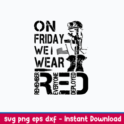 on friday we wear red svg, png dxf eps file