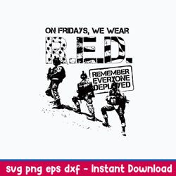 on friday we wear red veteran svg, png dxf eps file