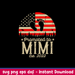 promoted to mimi est 2022 svg, flag usa svg, png dxf eps file