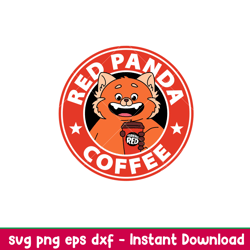 red panda coffee, red panda coffee svg, turning red svg, starbucks svg, cold cup svg, png,dxf,eps file