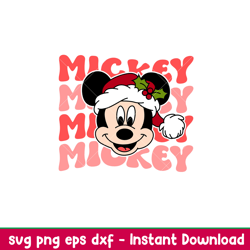 retro santa mickey, retro santa mickey svg, christmas svg, disney christmas svg, santa claus svg,png,dxf,eps file