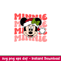 retro santa minnie, retro santa minnie svg, christmas svg, disney christmas svg, santa claus svg,png,dxf,eps fie