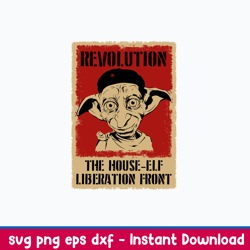 revolution the house elf liberation front svg, png dxf eps file