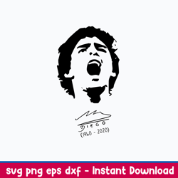 rip diego maradona argentina soccer legend svg png dxf eps file